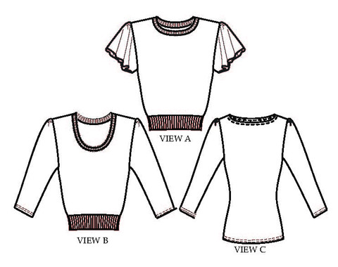 Buegingerdoll Bonnie Sweater Line drawings