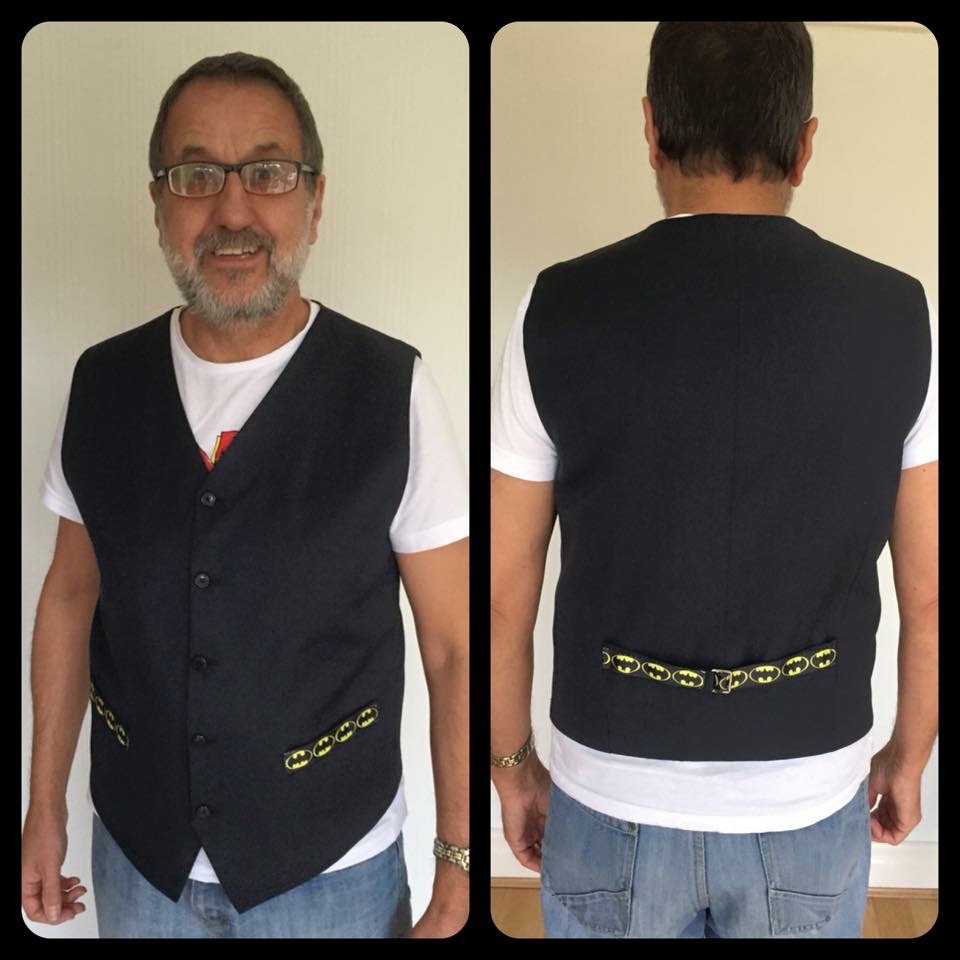 Dad's Upcycled Batman Waistcoat