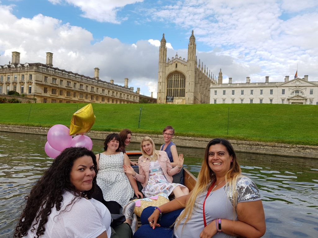 Punting in front of King's College, Cambridge