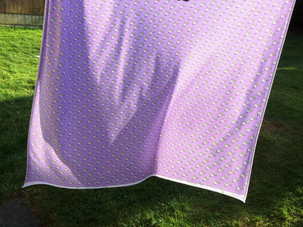 Adam Ross Lilac Unicorn Jersey Fabric Drying